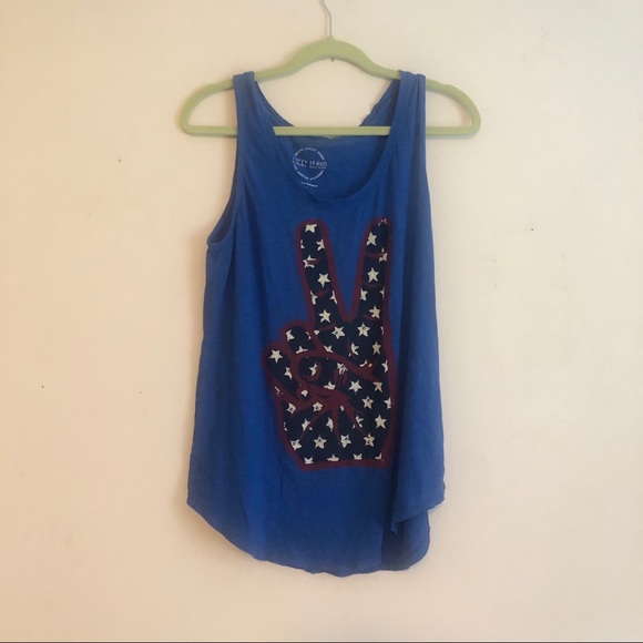 Lucky Brand Tops - Lucky brand peace sign graphic tank top size large